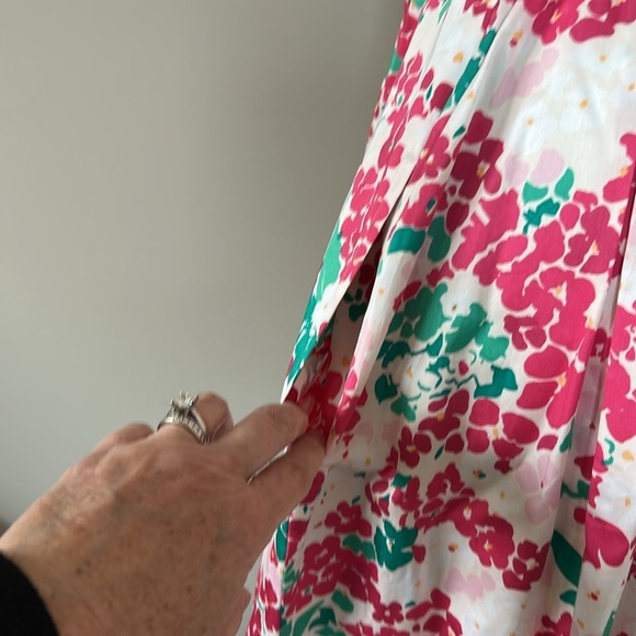 Brooks Brothers Shirt Dress Short Sleeve Cotton Pink Floral Pockets Sz 12 NEW - Picture 8 of 14